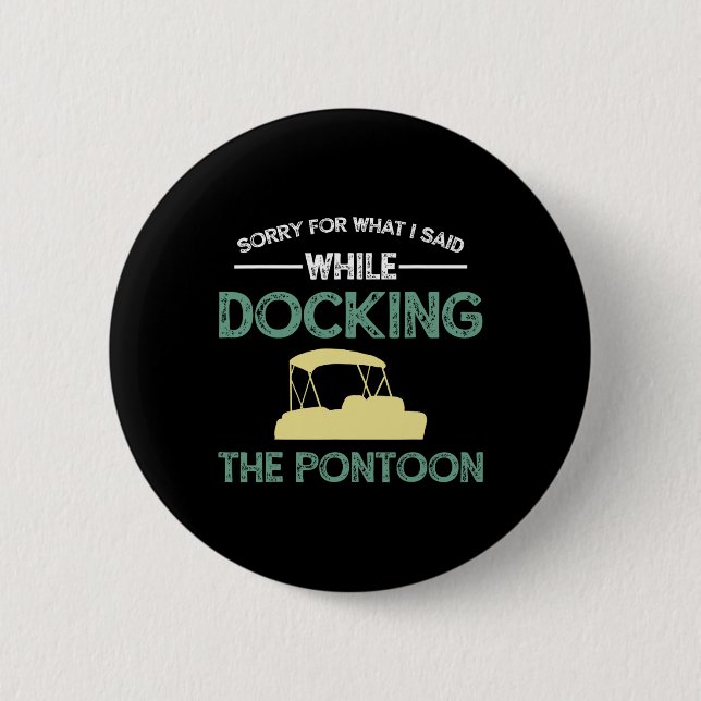 Pontoon Boat Captain Boating  Button (Front)