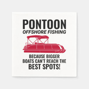 Pontoon boat Captain Boating Pontooning Fishing Napkins