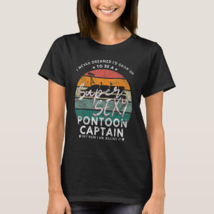 Pontoon Boat Captain Crew Retro Vintage Birthday T-Shirt