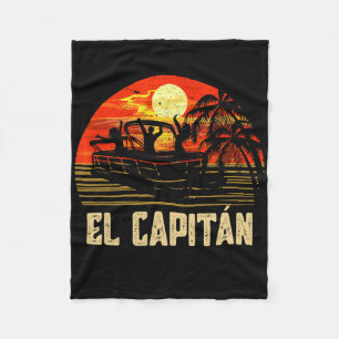 Pontoon Boat Captain Lake Boating El Capitan Fleece Blanket