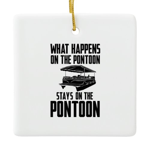 Pontoon Boat Ceramic Ornament