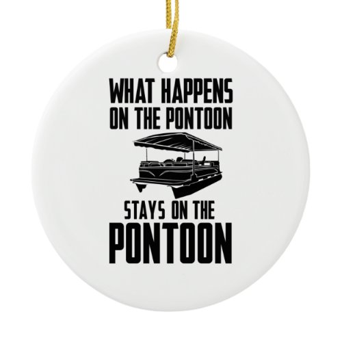 Pontoon Boat Ceramic Ornament