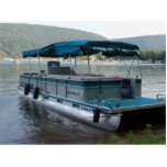 Pontoon Boat Cutout<br><div class="desc">Teal pontoon boat.</div>
