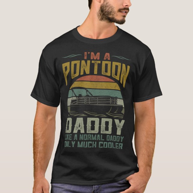 Pontoon Boat Daddy Apparel Fathers Day Boating Cap T-Shirt (Front)