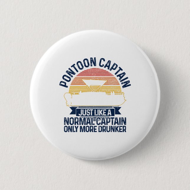 Pontoon Boat Funny Gift  Button (Front)