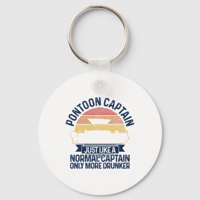 Pontoon Boat Funny Gift  Keychain (Front)