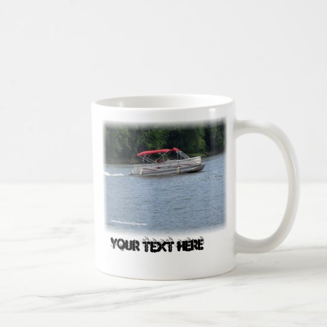 Pontoon Boat Image, Your Text Here Coffee Mug (Right)