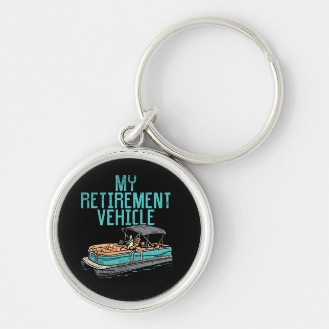 Pontoon Boat - My Retirement Vehicle Keychain (Front)