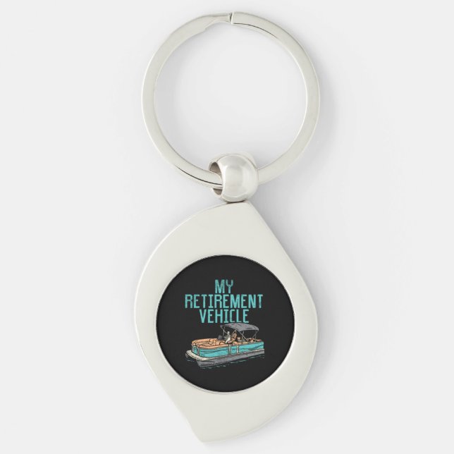 Pontoon Boat - My Retirement Vehicle Keychain (Front)