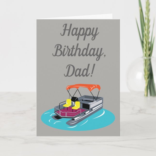 Pontoon Boat Owners Birthday Card (Front)