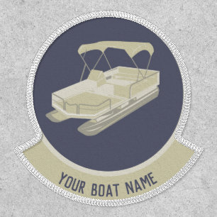 Pontoon Boat Personalize Tan and Blue Patch