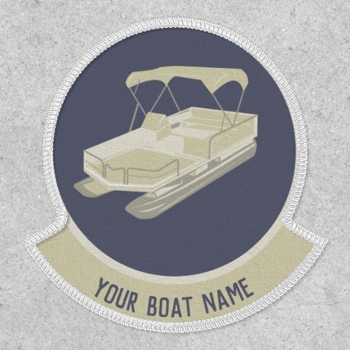 Pontoon Boat Personalize Tan and Blue Patch