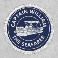 Pontoon Boat Personalized Boat Name Blue and White