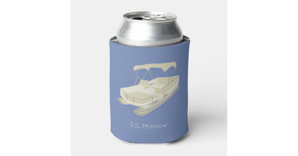 Colorful Pontoon Boat Personalized Can Cooler