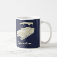 Pontoon Boat Personalized Coffee Mug Navy Blue