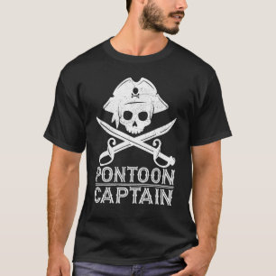 Pontoon Boat  Pirate Skull Pontoon Captain T-Shirt