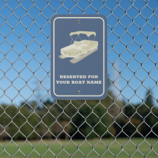 Pontoon Boat Reserved Dock Space Parking Metal Sign