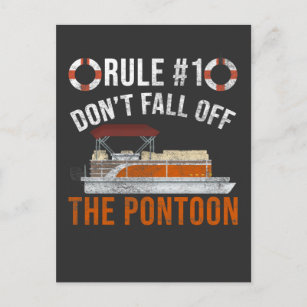 Pontoon Boat Rules Funny Boat Jokes Postcard