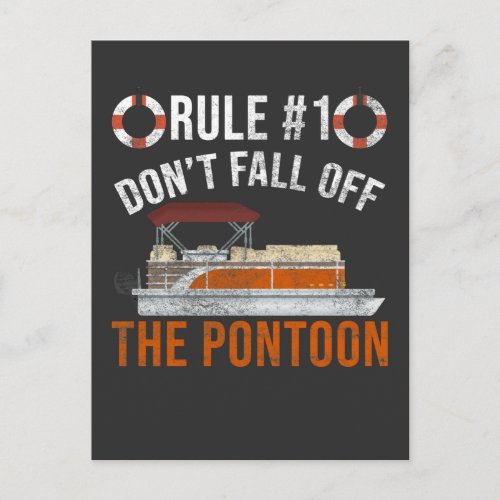 Pontoon Boat Rules Funny Boat Jokes Postcard