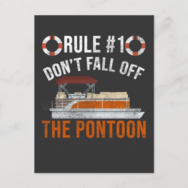 Pontoon Boat Rules Funny Boat Jokes Postcard (Front)