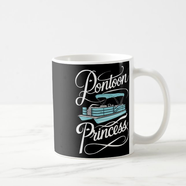 Pontoon Boat Women Boating Princess Party  Coffee Mug (Right)