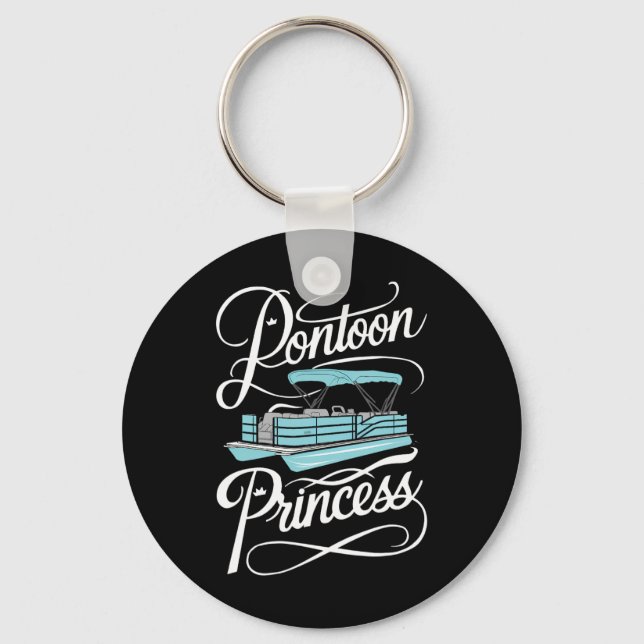 Pontoon Boat Women Boating Princess Party  Keychain (Front)