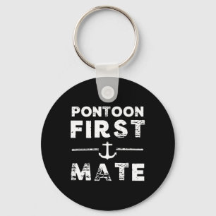 Pontoon Boating First Mate Boat Anchor Mens Womens Keychain