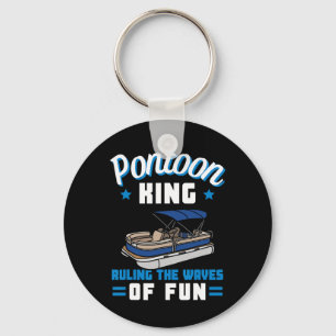 Pontoon Boating Pontoon King Boat Owner Captain Da Keychain