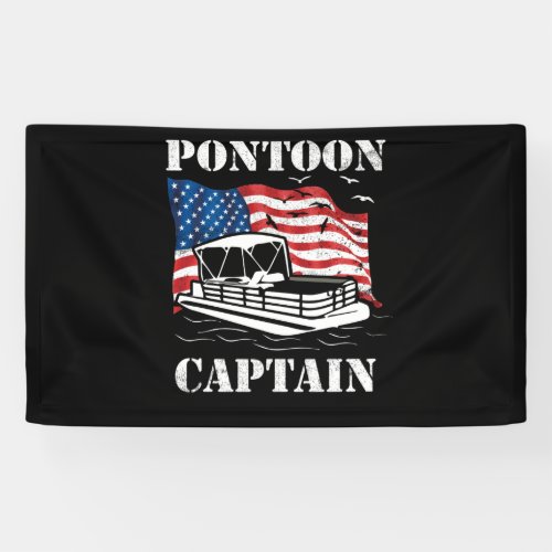 Pontoon Captain American Flag Pontoon Boat Lover Banner
