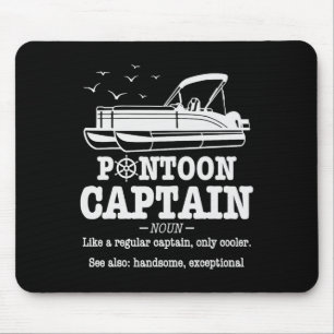 Pontoon Captain Definition Boat Life Funny Boating Mouse Pad