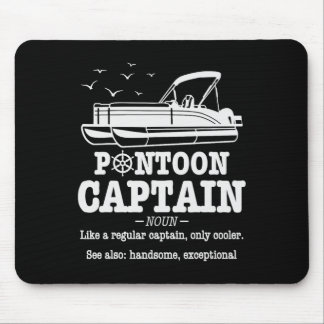 Pontoon Captain Definition Boat Life Funny Boating Mouse Pad