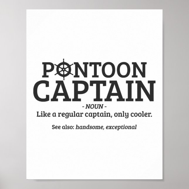 Pontoon Captain Definition Funny Pontoon Boat Boat Poster (Front)
