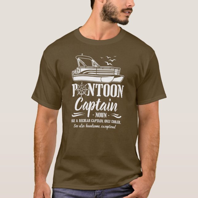 Pontoon Captain Definition Funny Pontoon Boat T-Shirt (Front)