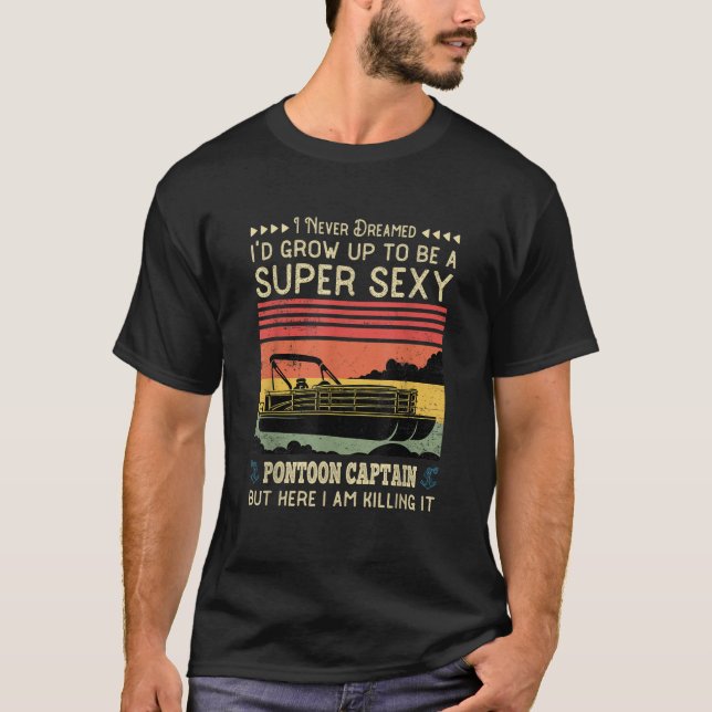 Pontoon Captain Funny Boaters Or Boat Driving Love T-Shirt (Front)