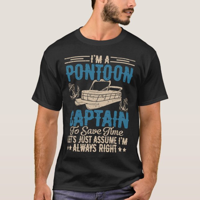 Pontoon Captain Funny Boating Shirt (Front)
