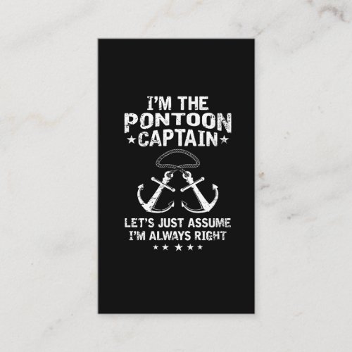 Pontoon Captain Humor Funny Boat Owner Business Card