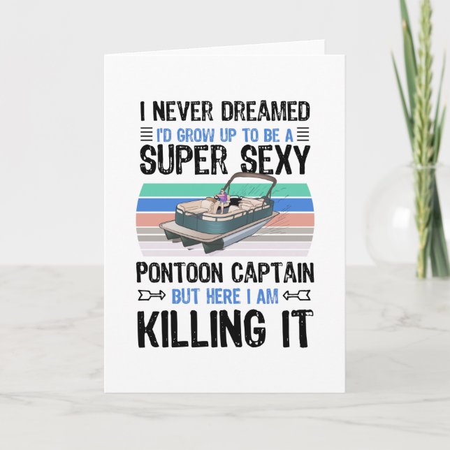 Pontoon Captain Lake Motor Boating Gift Card (Front)