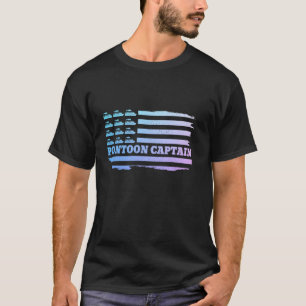 Pontoon Captain Patriotic Boat Owner American Flag T-Shirt