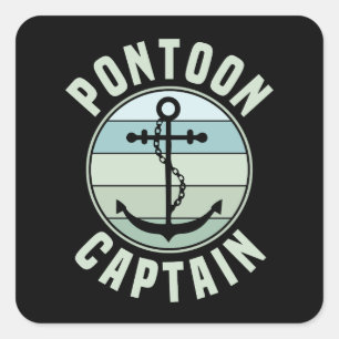 Pontoon Captain retro vintage Anchor Pontoon Owner Square Sticker