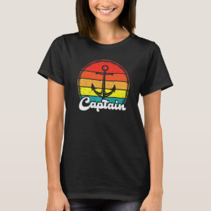 Pontoon Captain Vintage Retro Anchor Boat Owner   T-Shirt