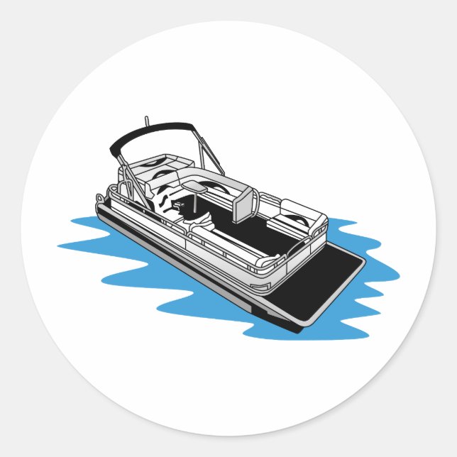Pontoon Classic Round Sticker (Front)