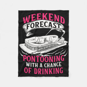 Pontoon For Girl Women Pantoon Boating Lake Toon F Fleece Blanket