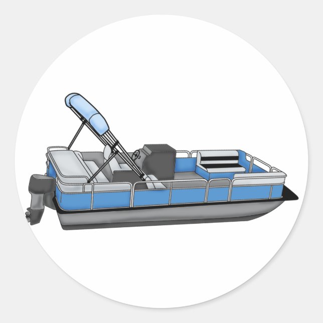 pontoon fun classic round sticker (Front)