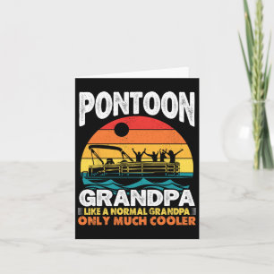 Pontoon Grandpa Captain Retro Funny Boating Father Card