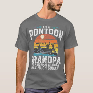 Pontoon Grandpa Captain Retro Funny Boating Father T-Shirt