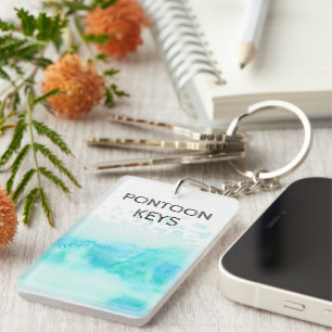 Pontoon Keys Water Wave Blue Keychain