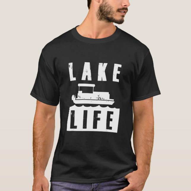 Pontoon Motorboat Party Motorboatin Boat Captain H T-Shirt (Front)