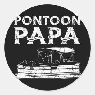 Pontoon Papa Pontoon Boating Classic Round Sticker