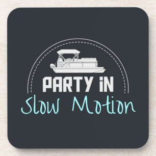 Pontoon Party in slow motion Beverage Coaster