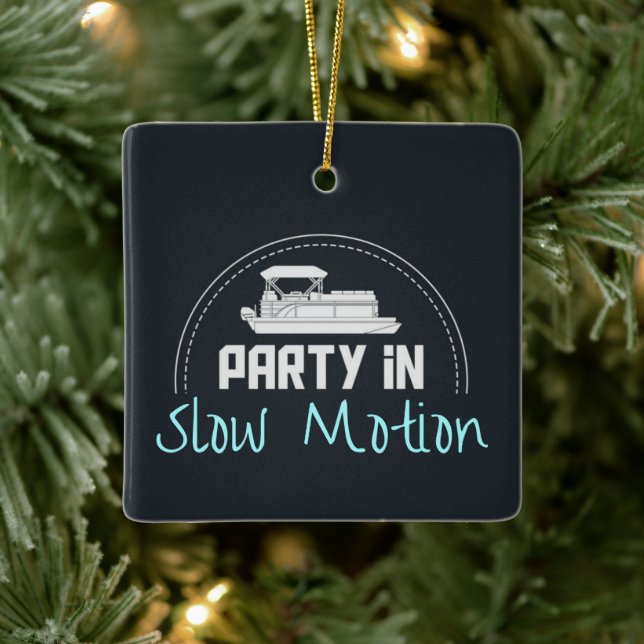 Pontoon Party in slow motion Ceramic Ornament (Tree)